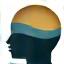 An icon representing a human head silhouette with a calming wave.